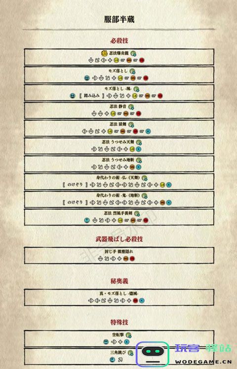 侍魂晓手机版出招表 侍魂晓手机版出招表