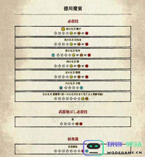 侍魂晓手机版出招表 侍魂晓手机版出招表