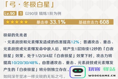 原神冬极白星专属武器背后的角色揭秘及其相关属性详解