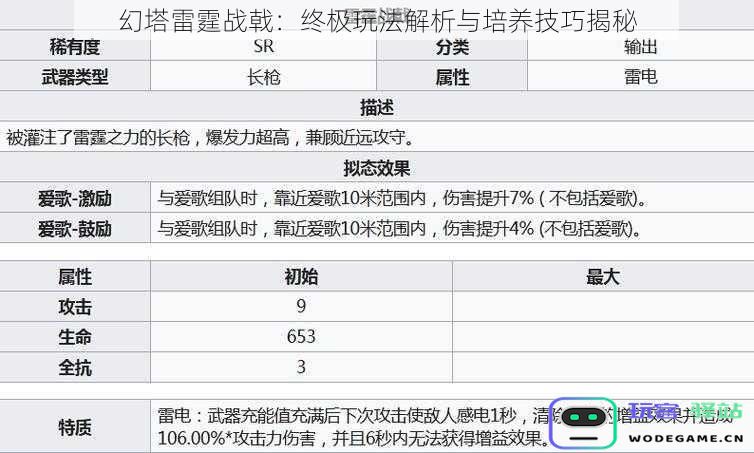 幻塔雷霆战戟：全面玩法深度解析与角色培养策略揭秘