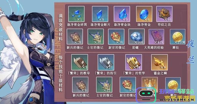 原神夜兰的技能提升所需材料详解与获取攻略