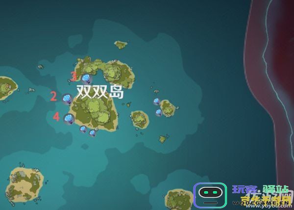 原神双双岛在地图哪里