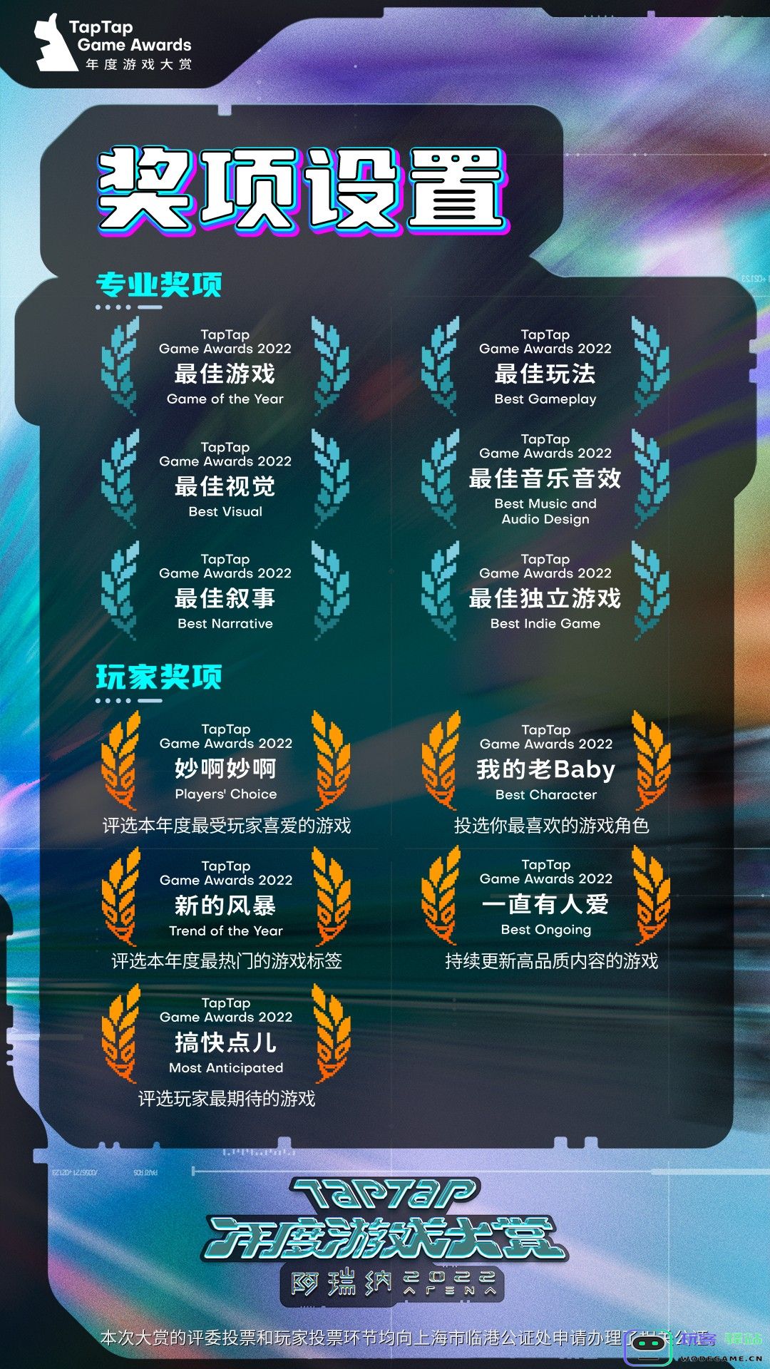 2022 TapTap 年度游戏大赏票选开启，诚邀前往阿瑞纳参加玩家盛会：网络游戏新时代，热情不竭！
