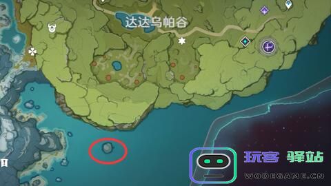 原神开局小岛在地图哪个位置