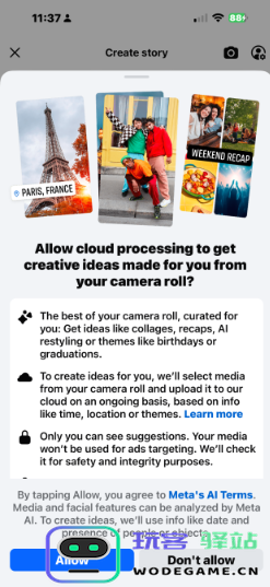 Facebook在美国和加拿大推出新AI照片编辑建议功能：用户可访问未分享的相机胶卷照片以进行编辑